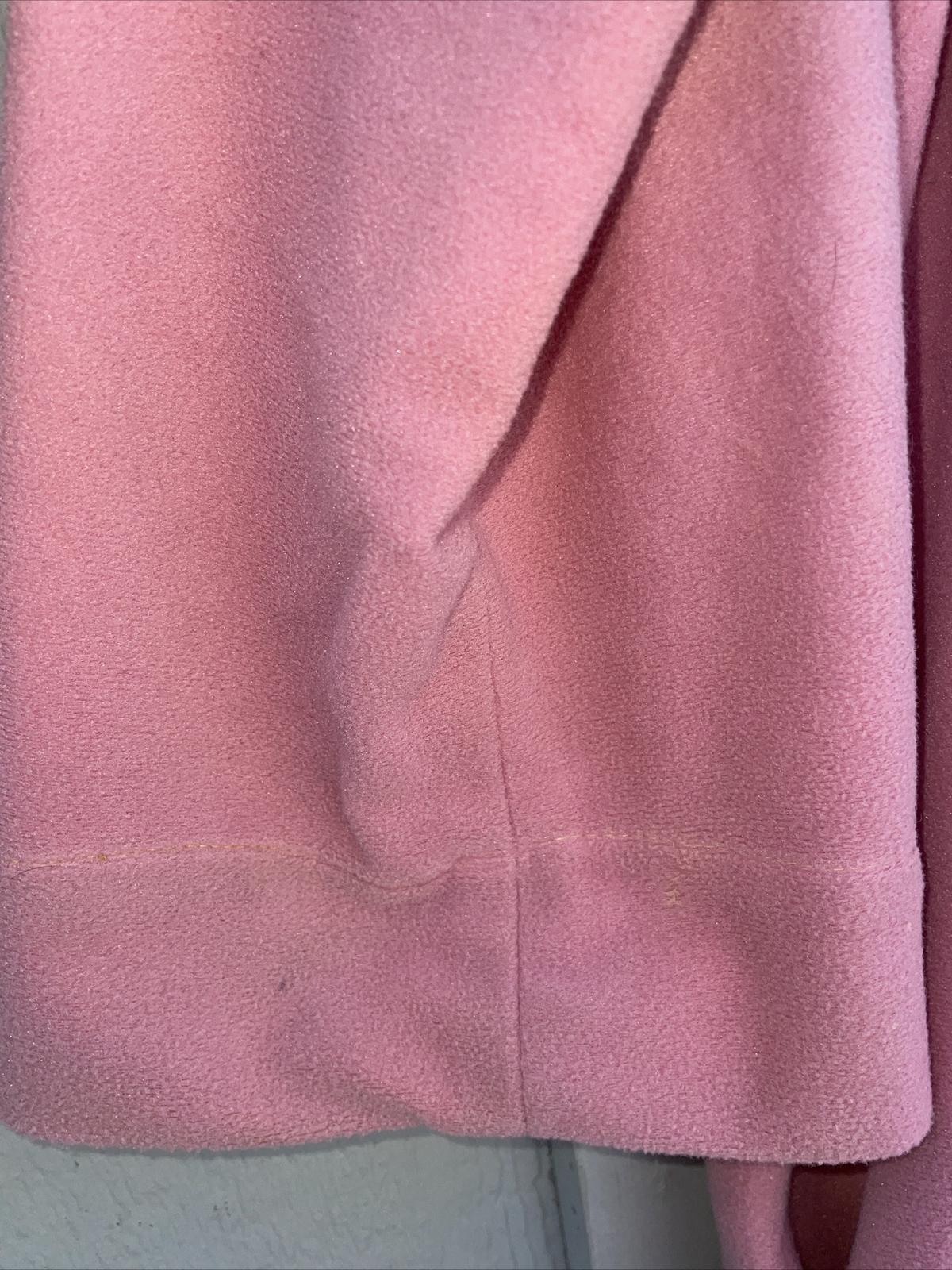 VTG Vanity Fair pink fleece Embroidered Zip Robe Lounger USA Dacron Polyester M