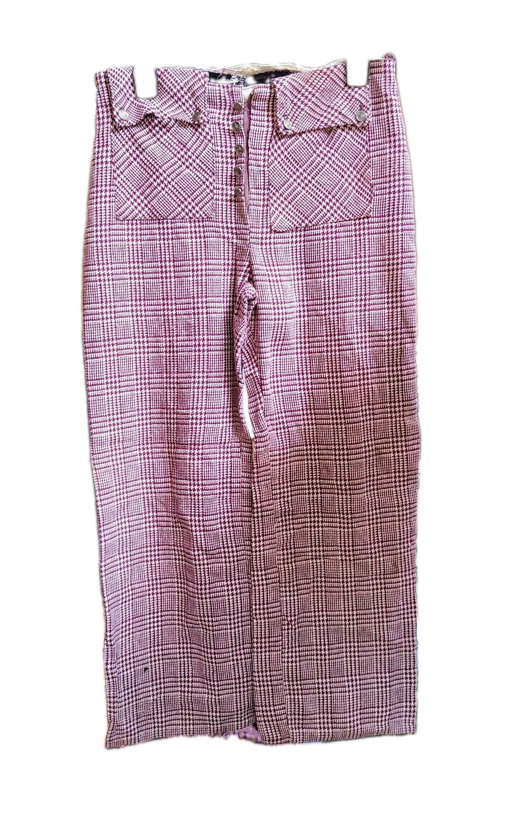 1970s Vintage American Handmade Glen Plaid Fully Lined Equestrian Riding Pants M