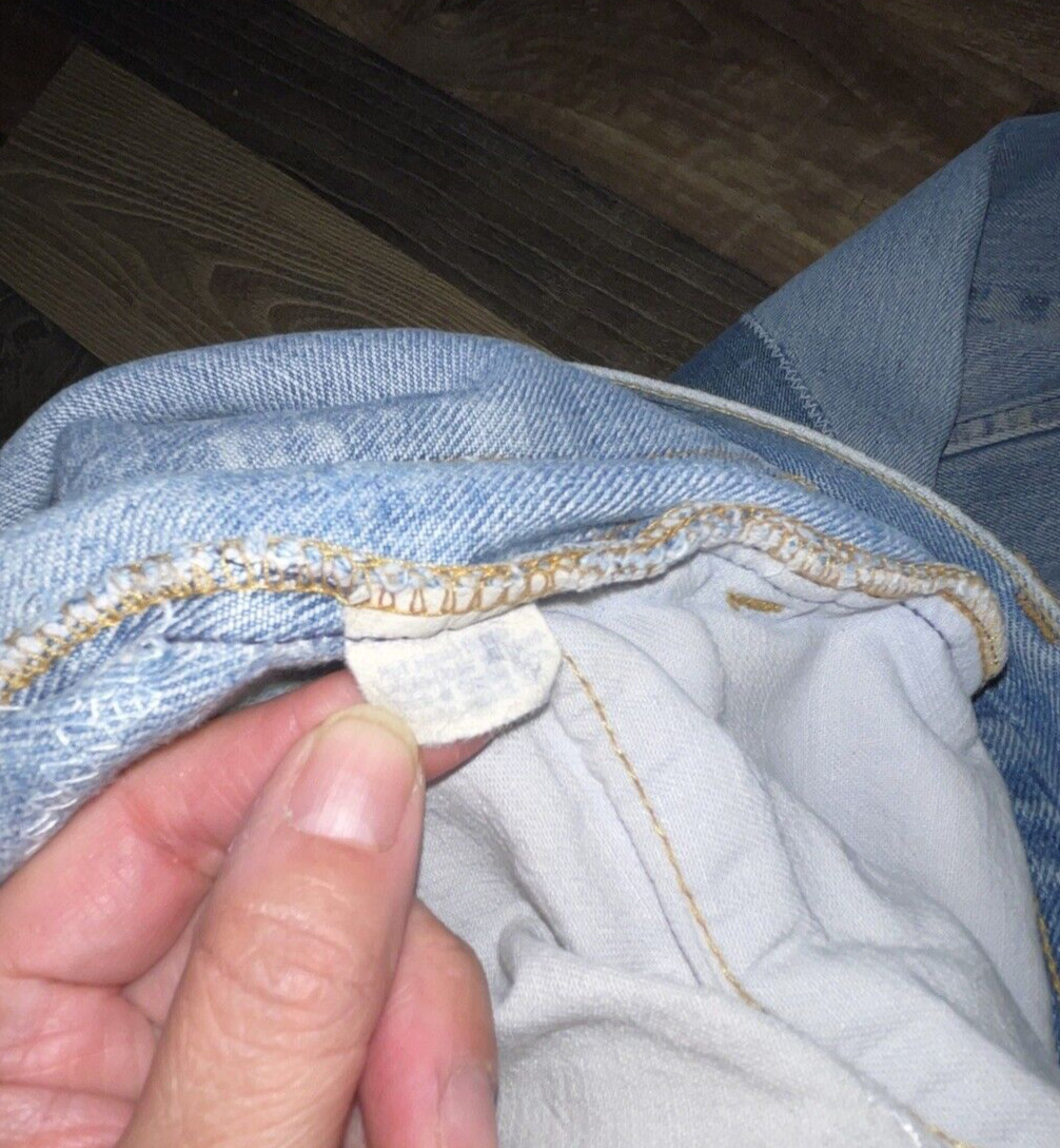 Levi’s Flare Blue Jeans Orange Tab Denim Patches Handcraft W28 L29.5
