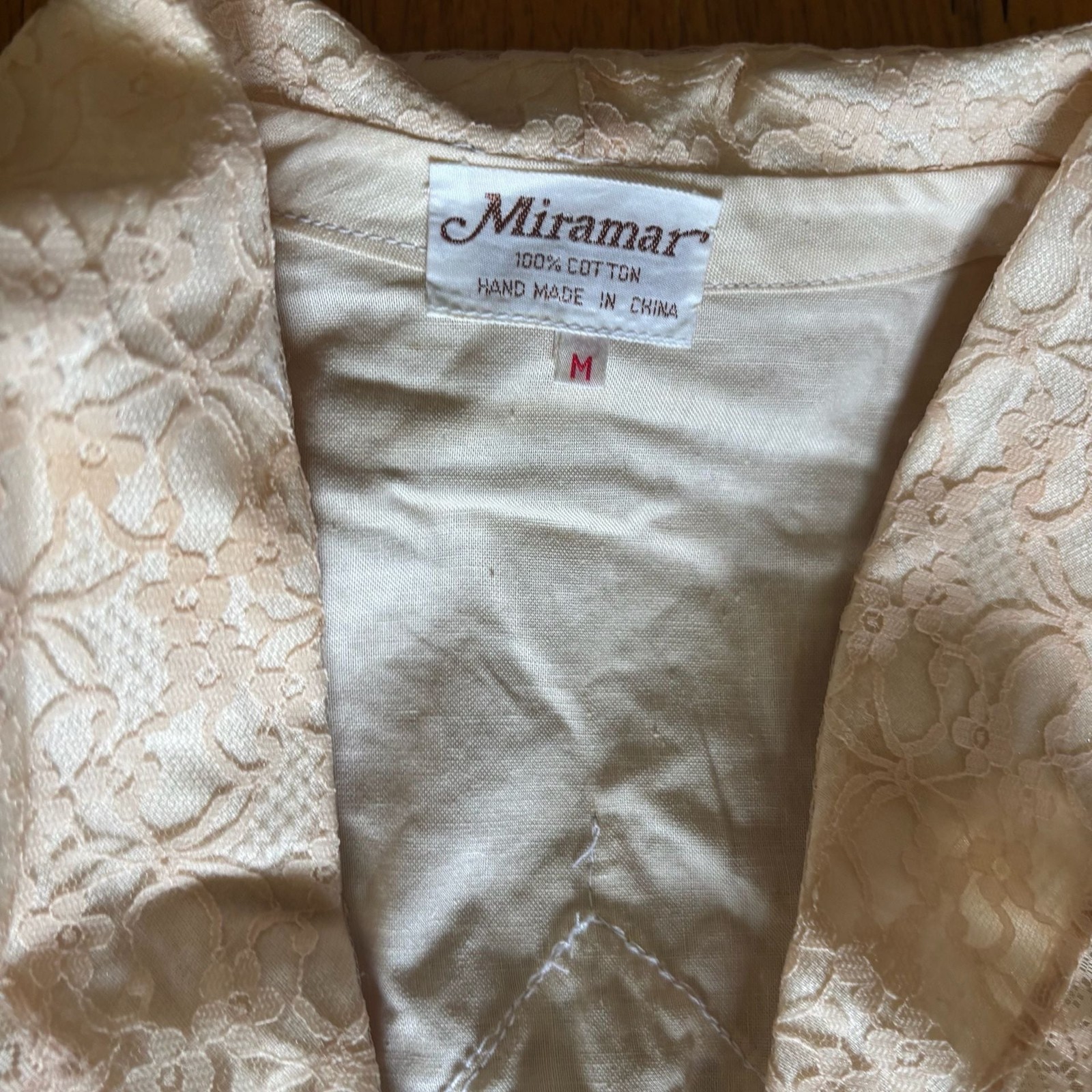 Miramar Vintage Hand Crocheted and Knitted Peplum Blouse with Lace Detailing
