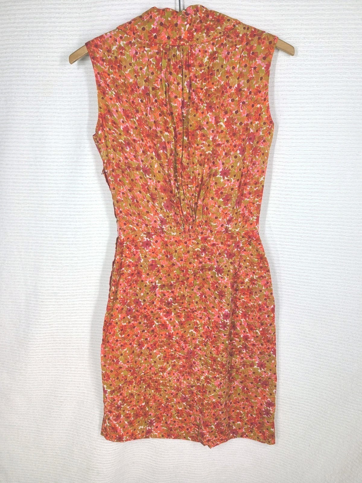 Vintage 60s Calico Dress Blouse Back 100% Cotton Lawn Dan Keller Couture Details