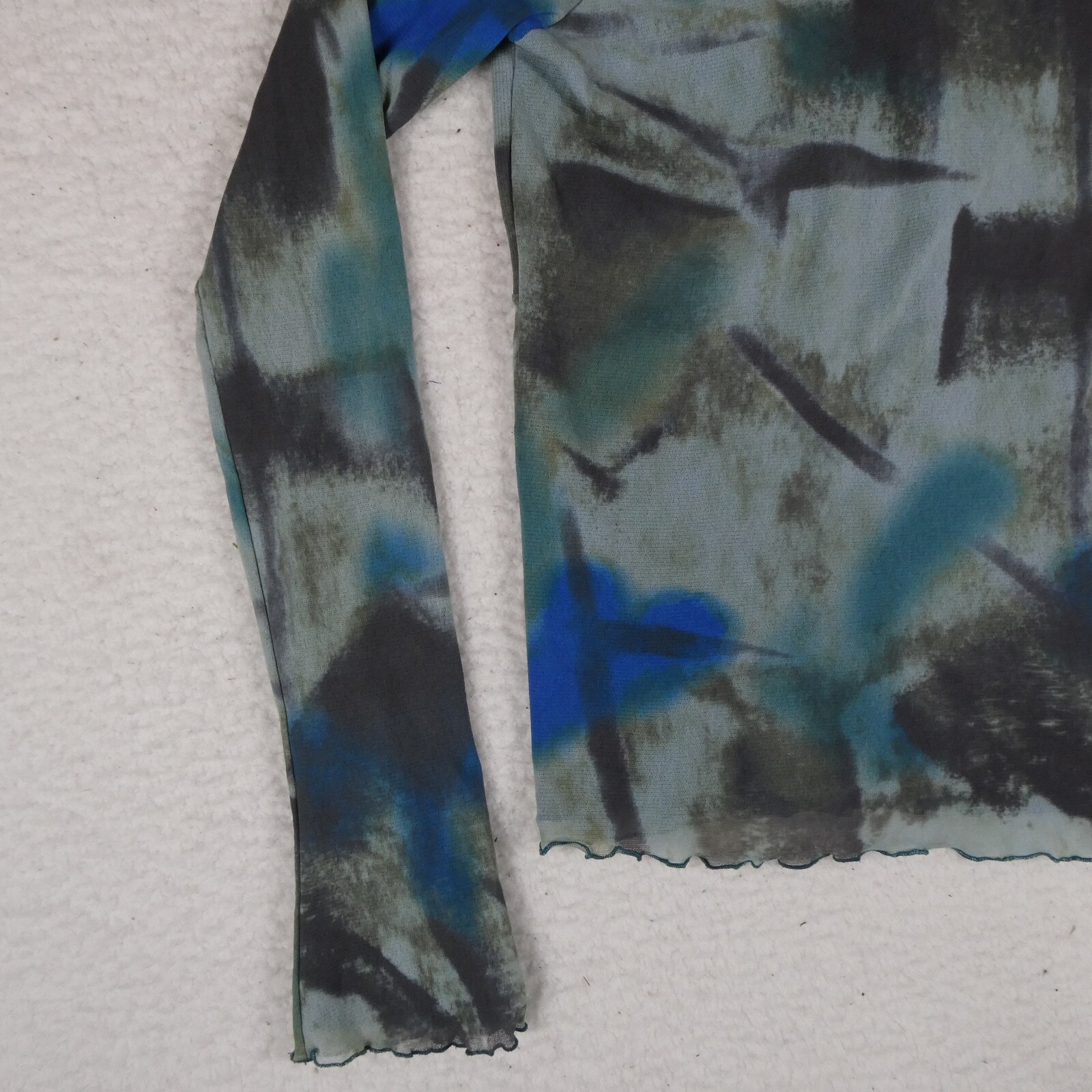 Vintage Weston Wear Top Women Size Large Blue Multicolor Made In The USA