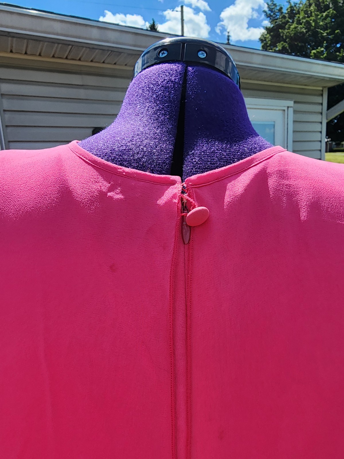 Arthur Schafer 100% Silk Vintage Dress Gown Fuschia Hot Pink Flowy Gorgeous