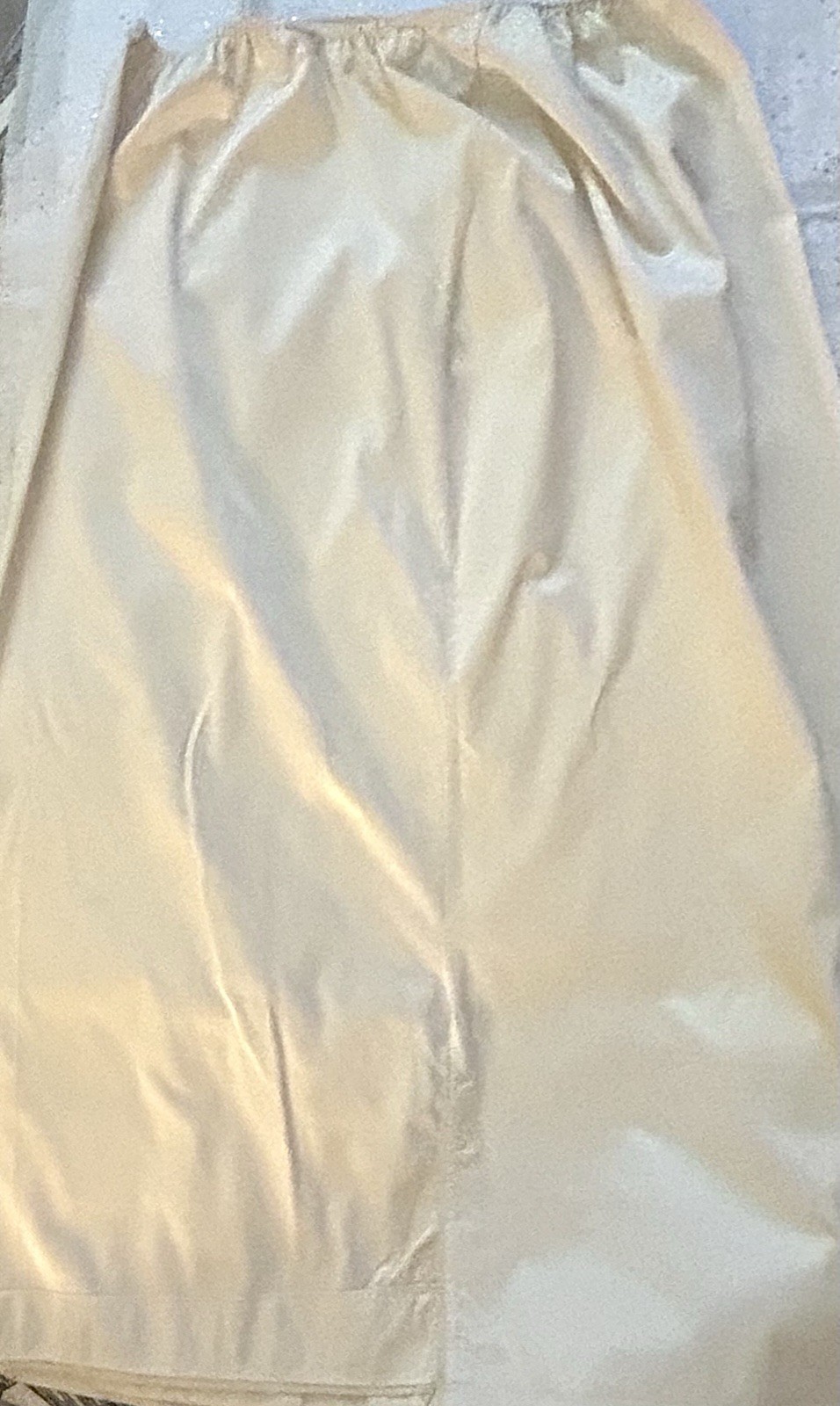 MOVIE STAR Half Slip Bridal Antron Ivory XL Nylon Maxi Long With Slit