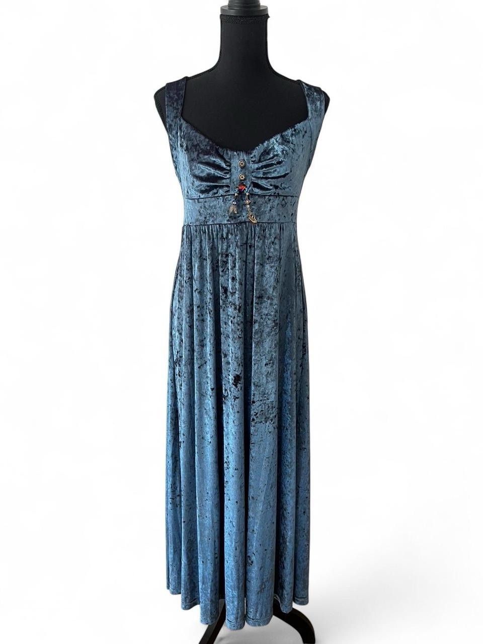 VTG 90s Karen Alexander Crushed Velvet Gown Babydoll Empire Fairy Whimsigoth