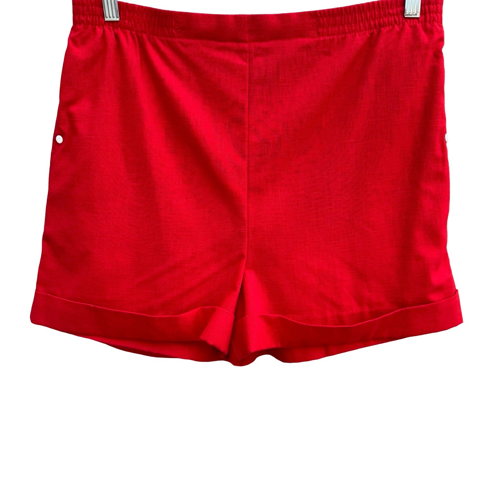 Catalina Vintage 80s Red High Waist Cuffed Short Shorts Nautical Womens 14 Beach
