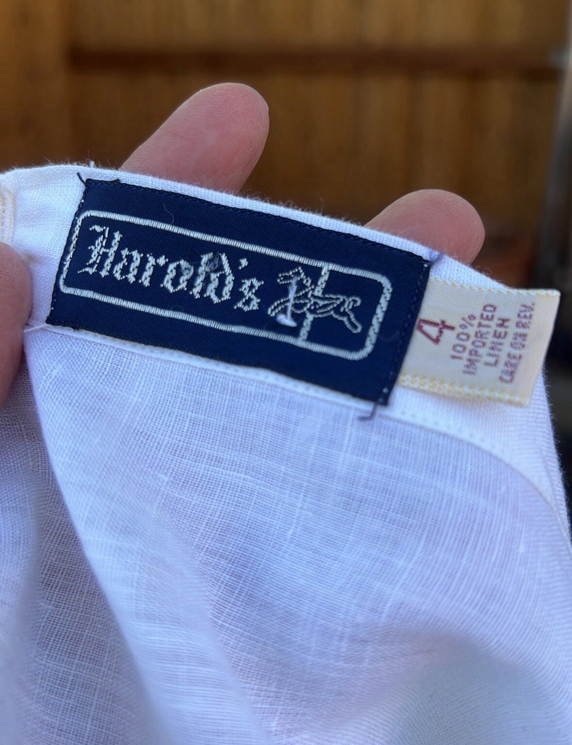Vintage 1980s Imported White Linen Pleated Button Back Blouse Size 4