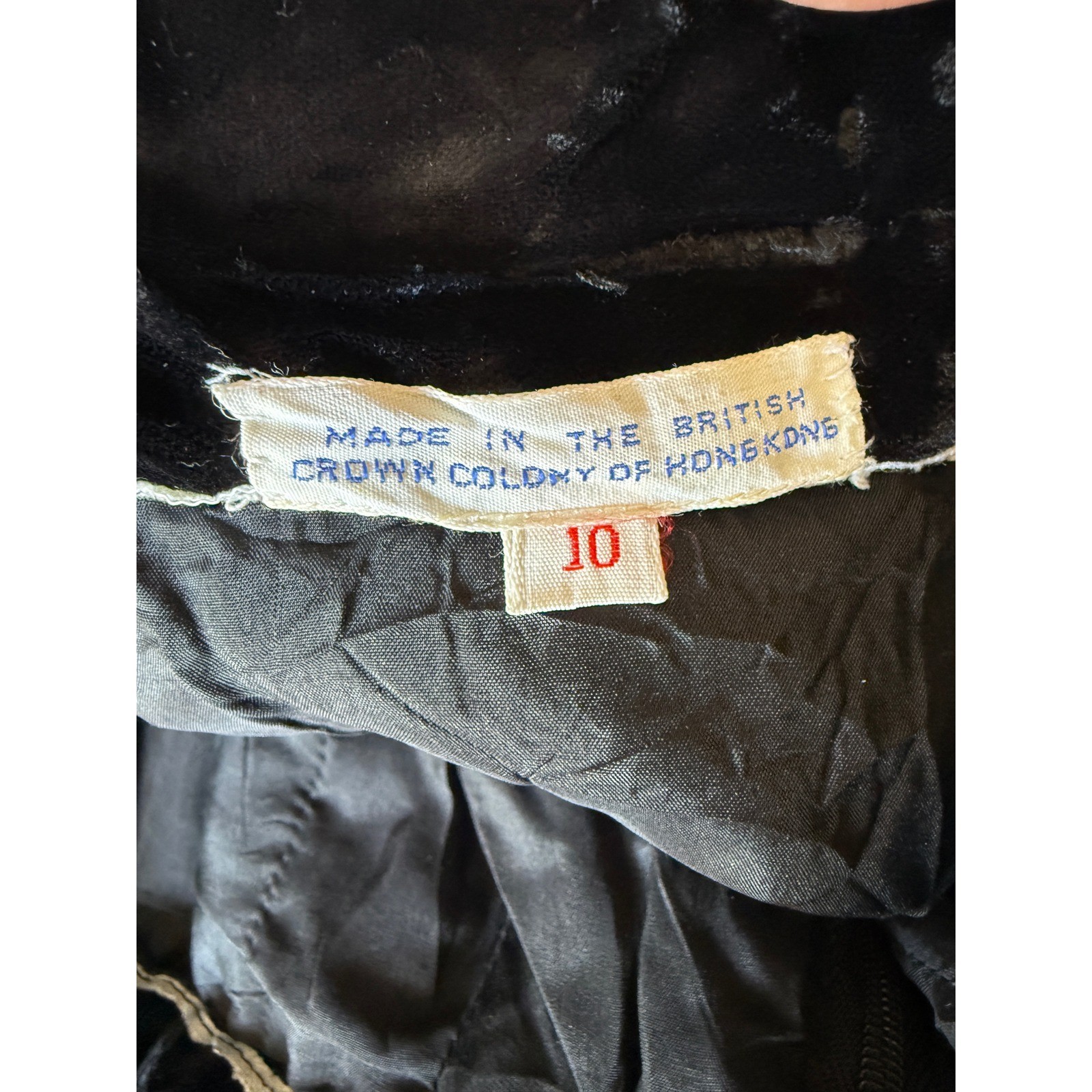 Vintage Lord & Taylor Velvet Satin Harlequin Patchwork Skirt Black Bronze 10