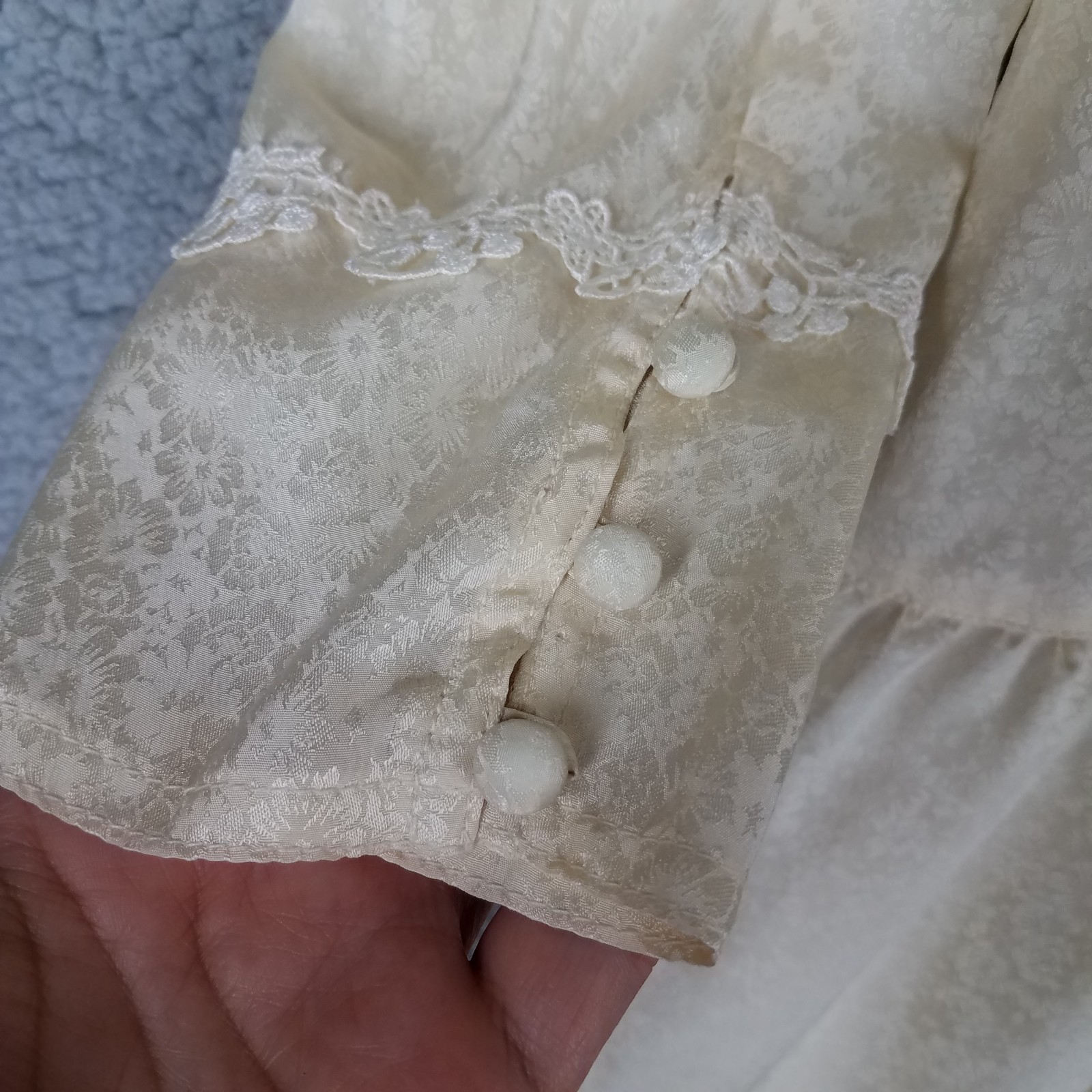 Vintage Jessica McClintock Dress Womens 9/ 10 Silk Ivory Cottage Prairie Wedding