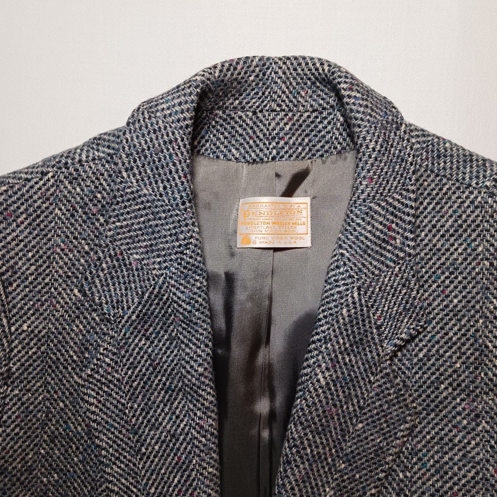 Vintage 1950s Pendleton Womens Virgin Wool Sport Coat Size 14 Gray Tweed USA