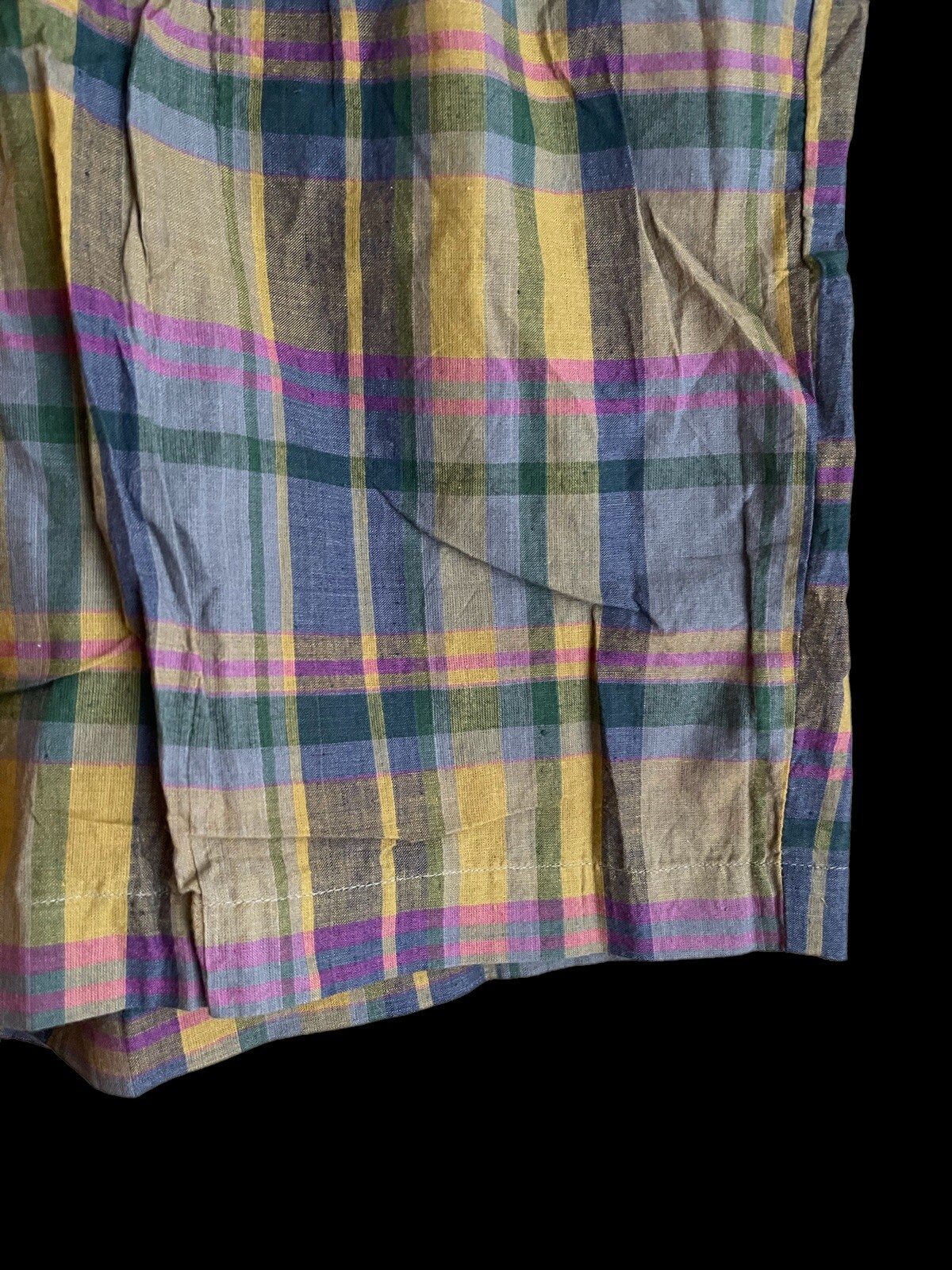 Vintage 80s Women’s Mom Pleated Shorts Plaid High 34” Waist Size 15/16 New!