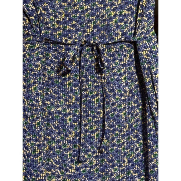 Vintage 1990’s NWT April Cornell Floral Blue Yellow Maxi Prairie Cottage Dress