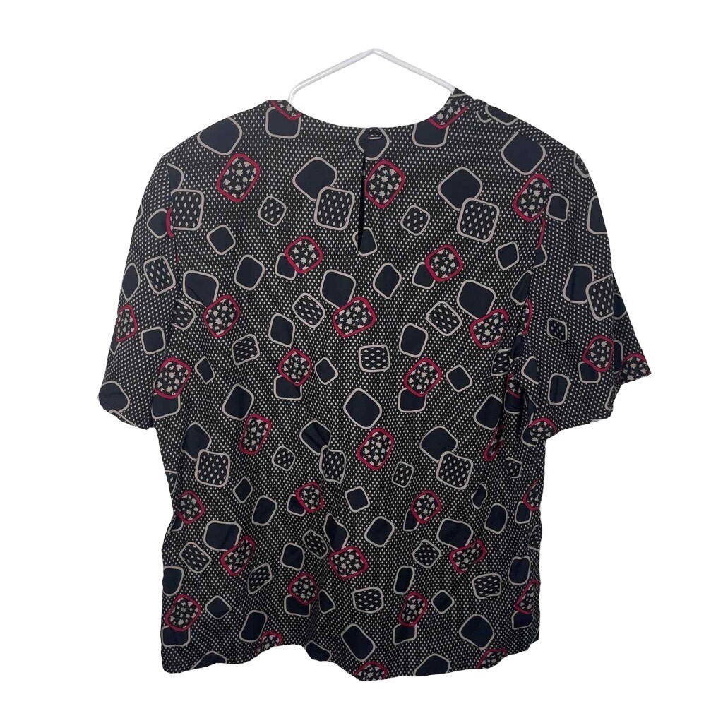 Vintage Pendleton Country Sophisticates Red Black Top Made in USA Rayon Size 16