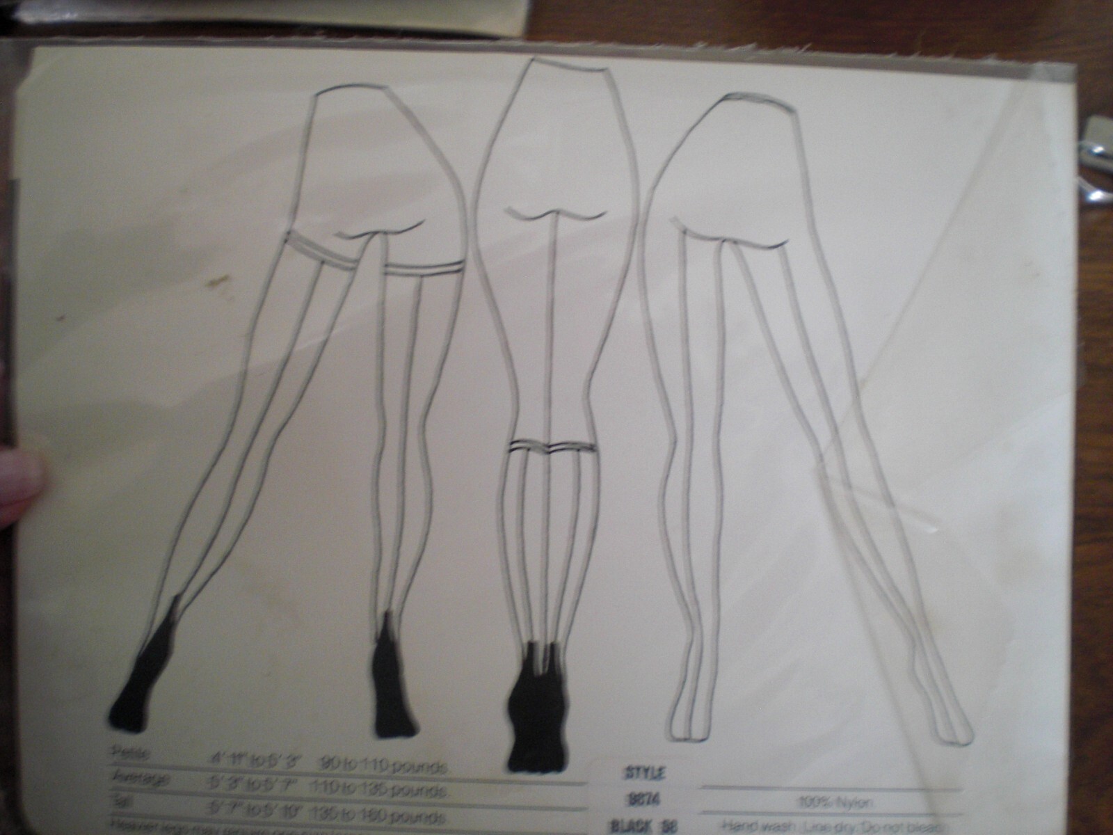 Norma Kamali Panty Hose Black BACK SEAM Petite NEW Opaque Vintage 1980s USA