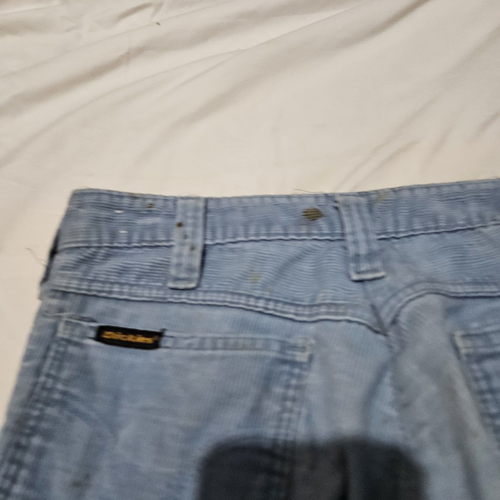 Vintage 1970s Dickies Curduroy Blue Work Pants Size Waist 26 By 29 Inches