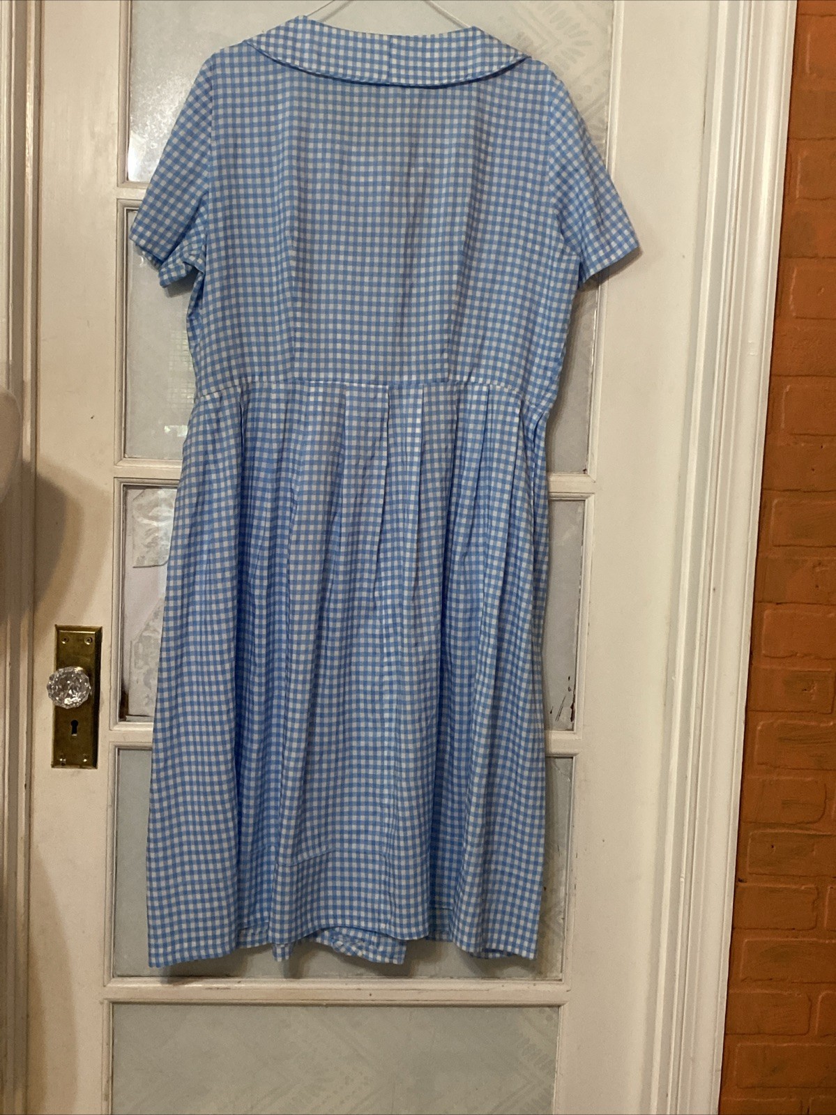 Vintage Dress 60’s Carol Brent Blue White Checks Large
