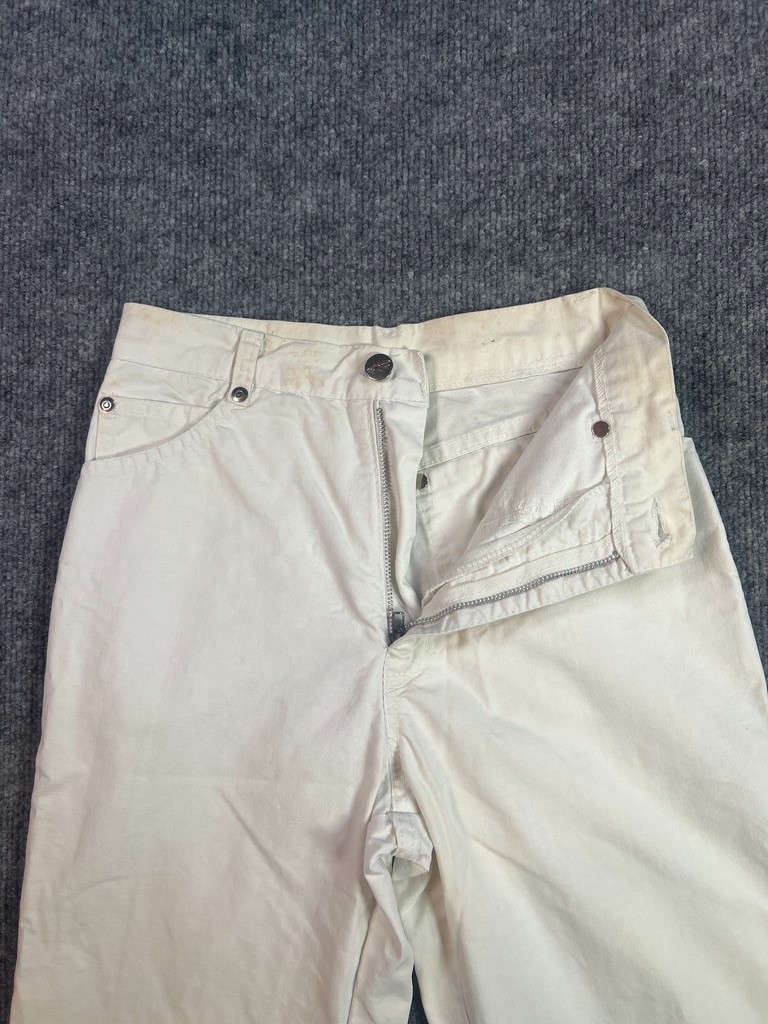 VTG 70s Chemin De Fer 70s White Jeans Straight Leg Disco Rockstar Pinch Waist