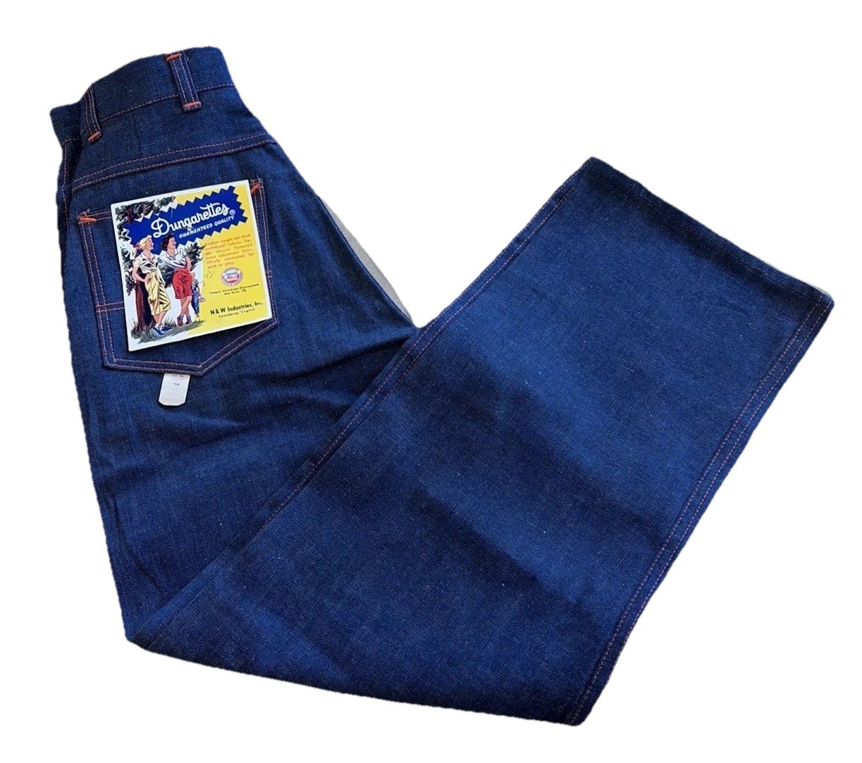 Dungarettes 1950’s High Waisted Vintage Dark Denim See Pics For Size Measurement