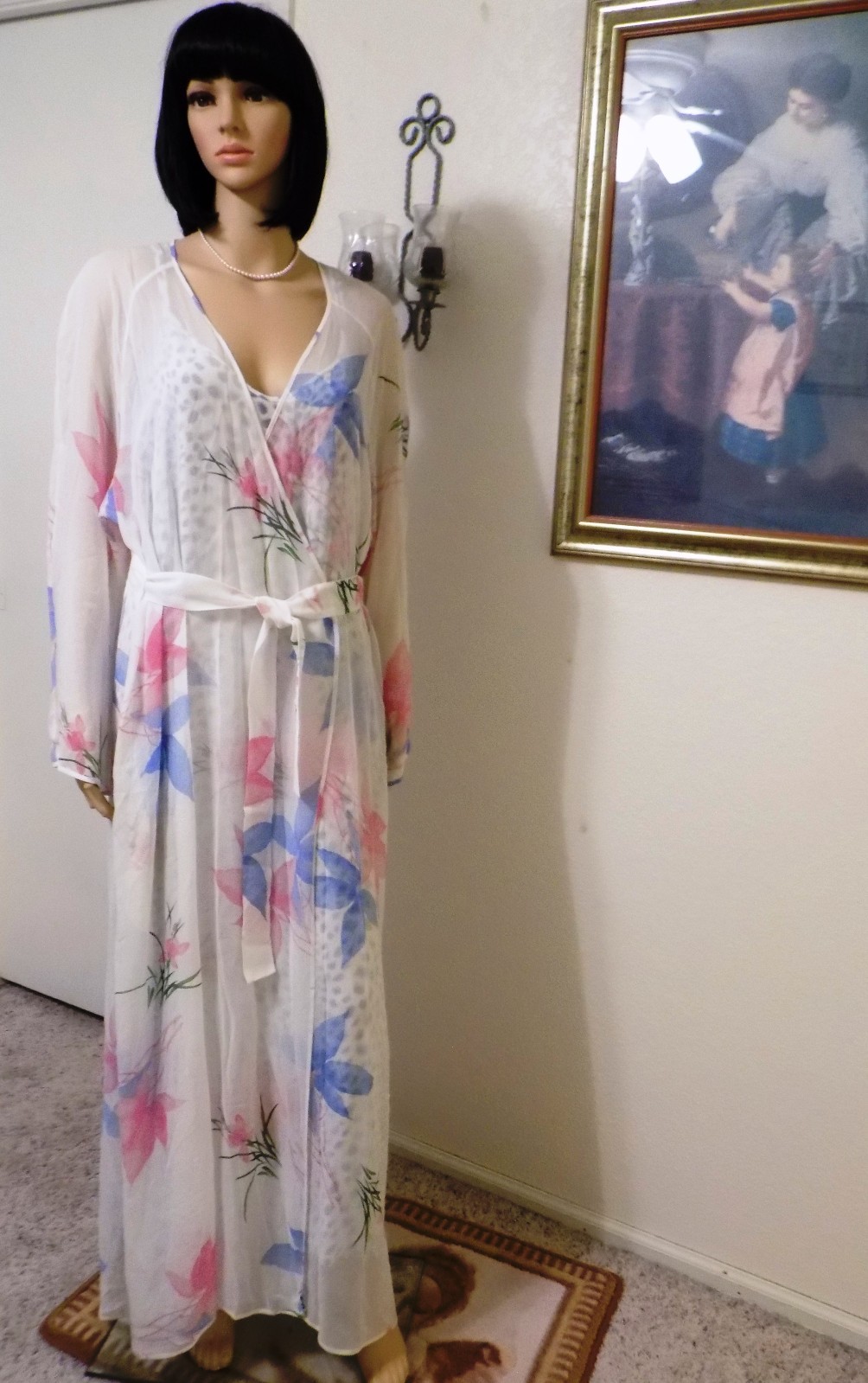 MALIZIA by LA PERLA IV V NWT Neiman Marcus Seta-Silk Peignoir Set L large