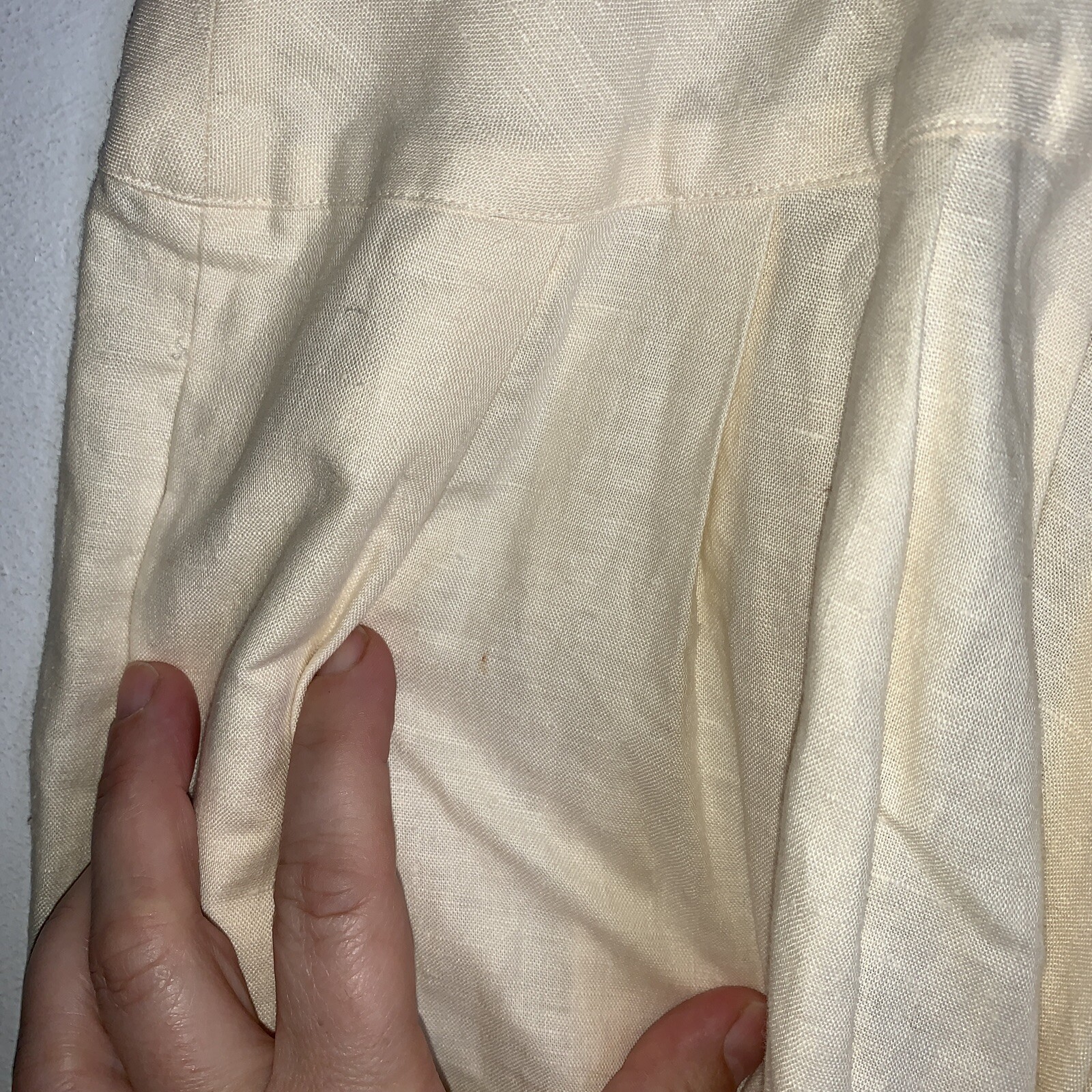 Vintage Ann Tjian For Kenar Dress 12 Cream Linen Dress