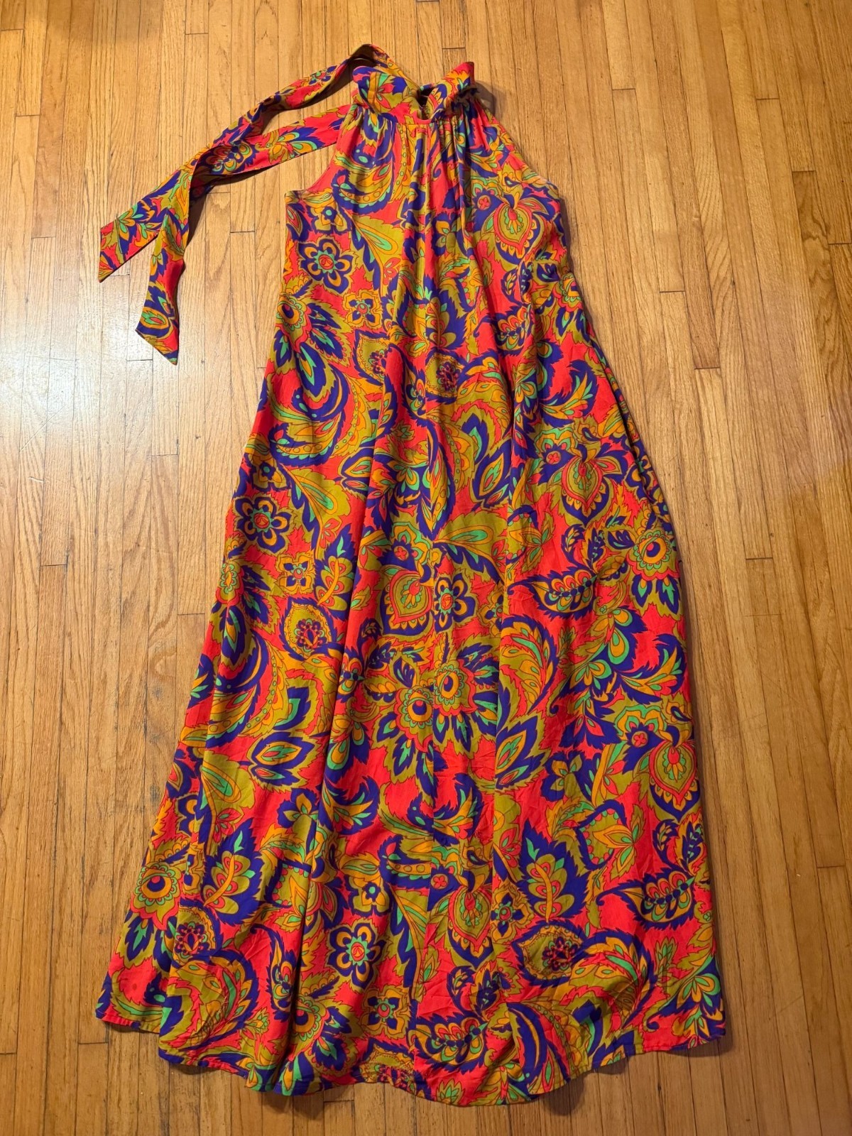 Vintage Hawaiian Casuals by Stan Hicks Maxi Dress – Mock Neck, Side Pockets,…