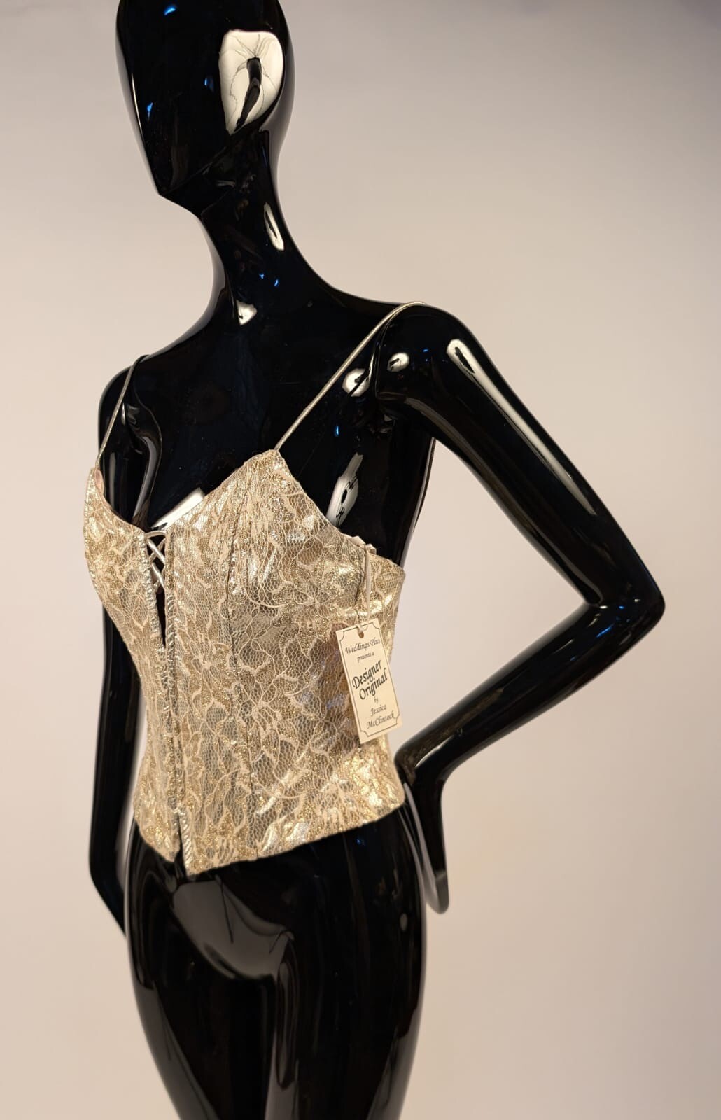 GLAMOUR VINTAGE 1980’S METALLIC GOLD LAME CAMISOLE TOP BY GUNNE SAX W TAGS