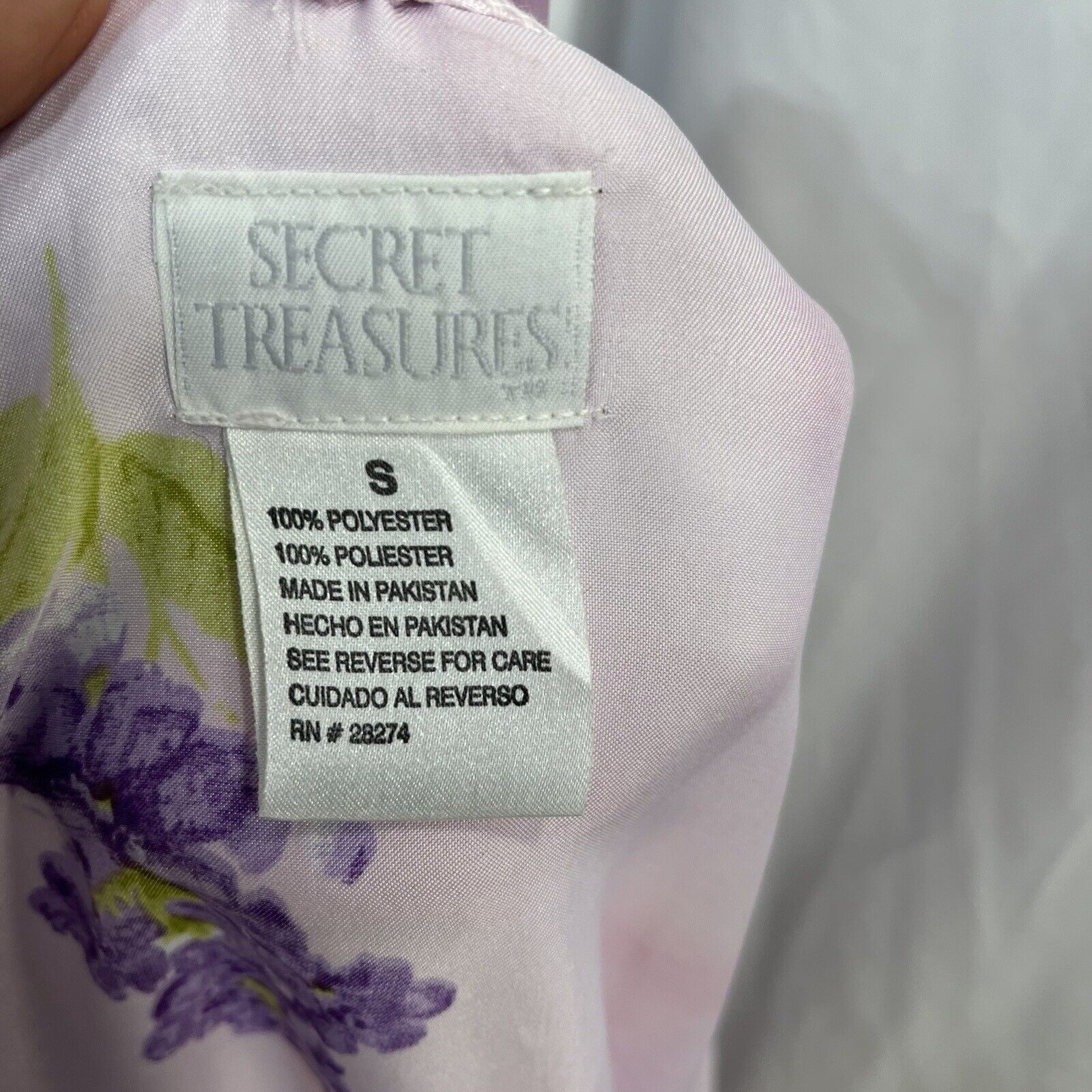 2 pcs Secret Treasures Nightgown Satin Pink Chemise Babydoll Robe Small Vintage