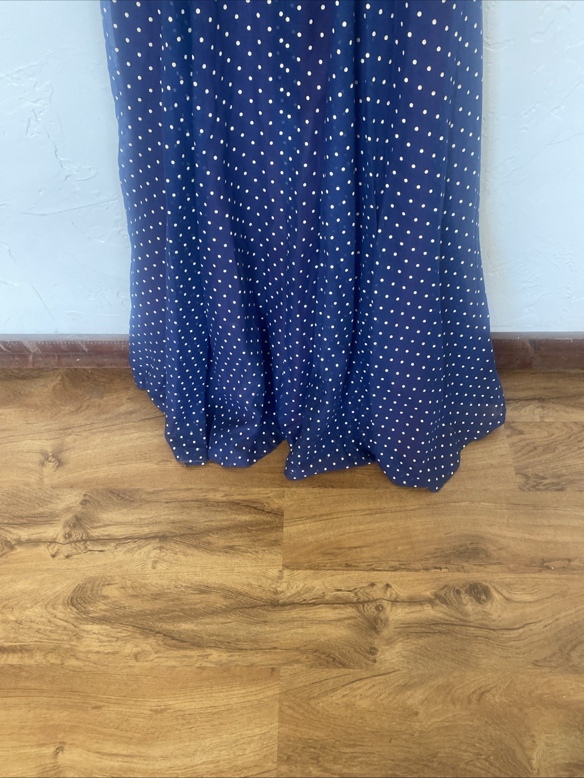 Vintage Coco California Blue with polkadots maxi dress size 10 Paper Tag Lined
