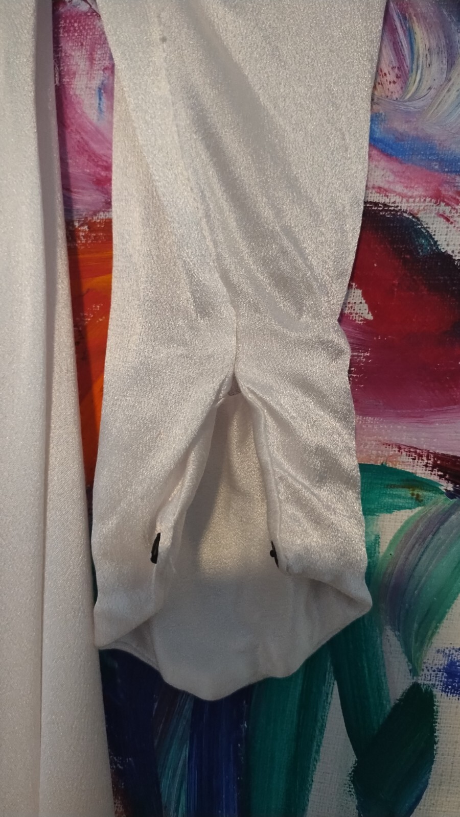 Vintage late 30’s early 40’s white liquid satin wedding gown/train, XS S US 4/6