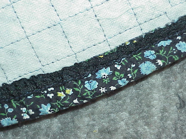 Vtg 50s Novelty Quilted Prairie Flower Full Circle Skirt sz S/24.5″ W Rockabilly
