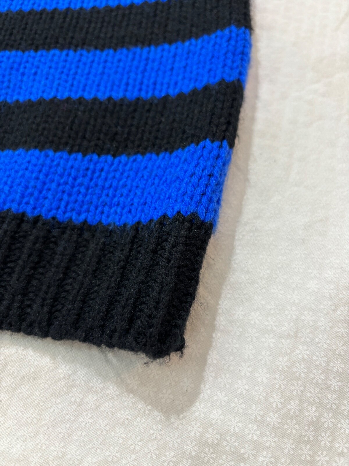 Ariana Knit Dress Vintage Black/Blue Stripe Decorated Size Small Maxi Sheath