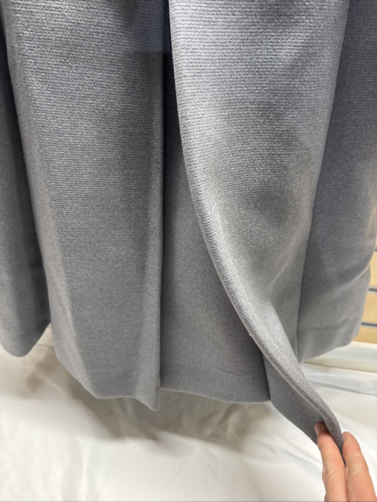 Vintage Women’s Union Made Gray Wool Coat With Fur Trim, 1960s (flaws)