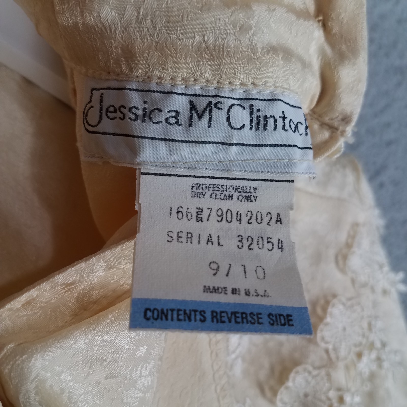 Vintage Jessica McClintock Dress Womens 9/ 10 Silk Ivory Cottage Prairie Wedding