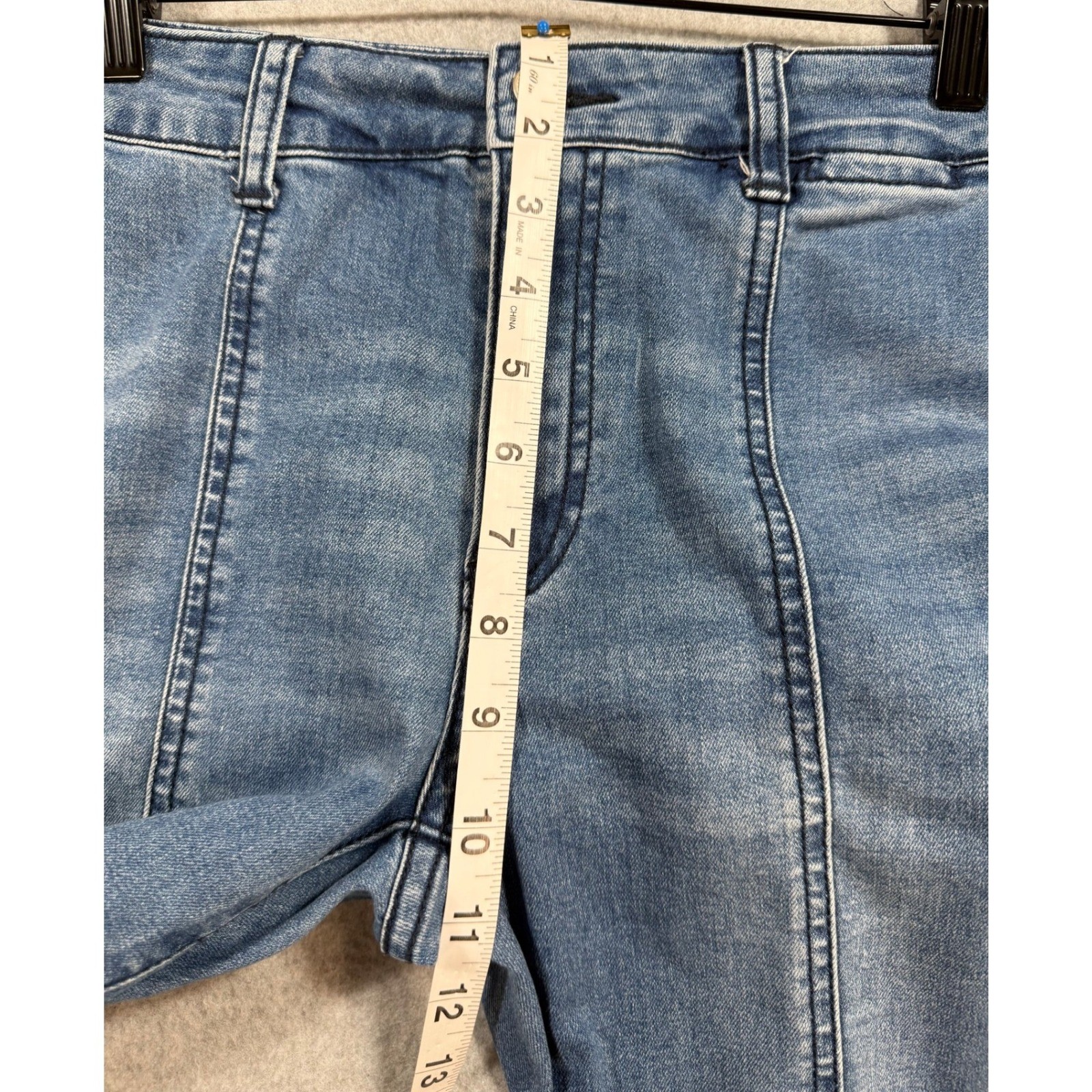 UNIQ By Litz Jeans 25 26 Bell Bottom Extreme Flare Western Festival Boho Raw Hem
