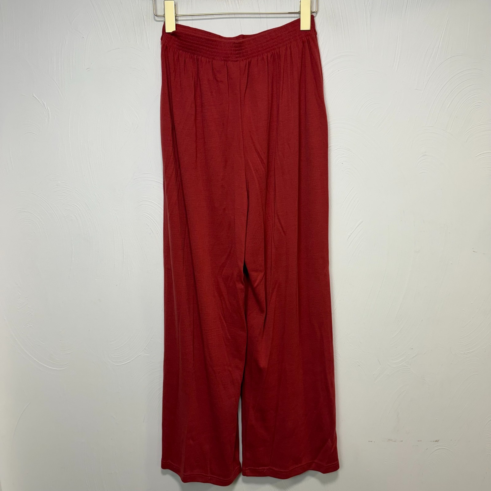 Vintage Express Tricot Casual Pants Salmon Pink Flowy Loose Fit Pull On NOS M
