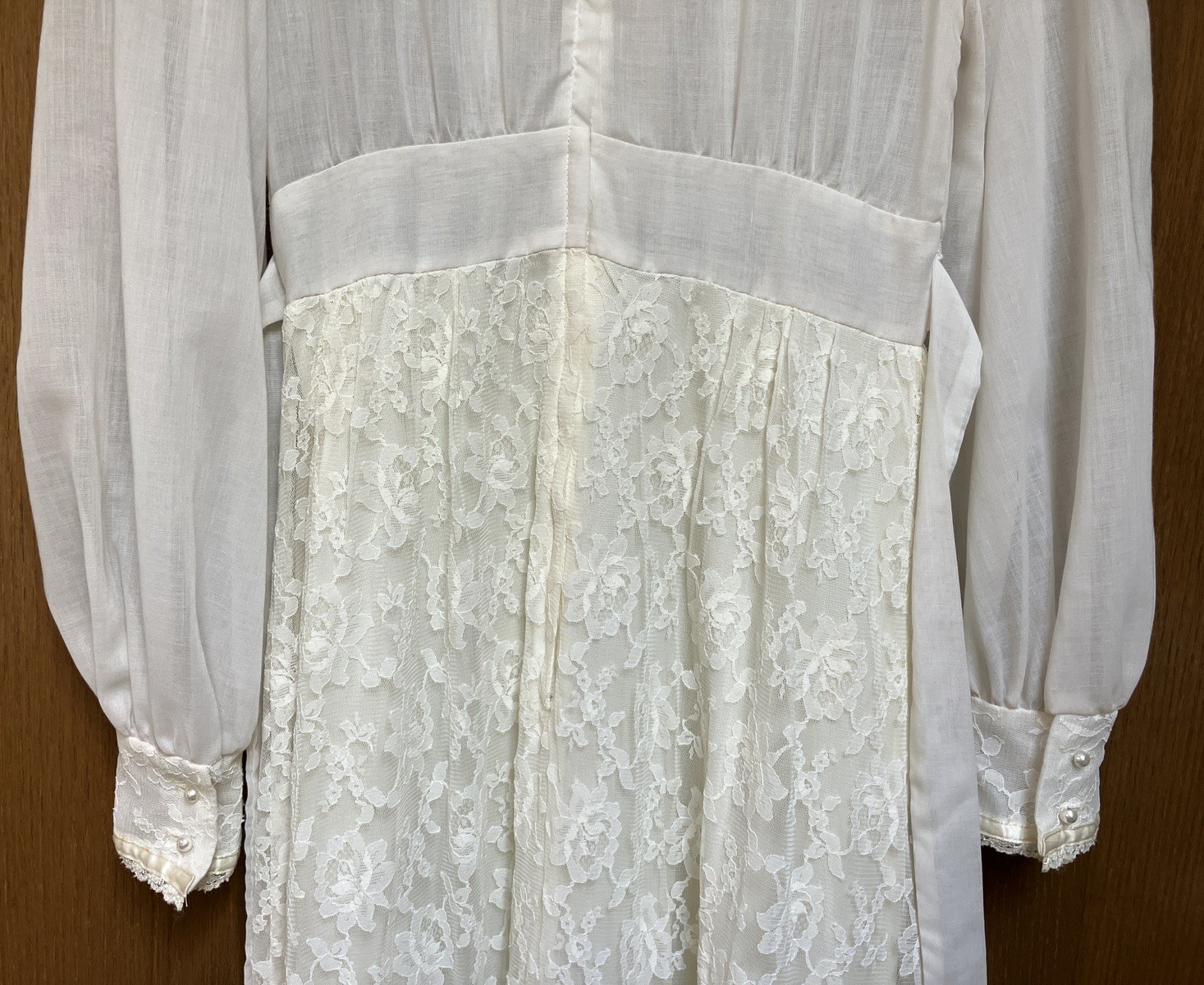 1980s Gunne Sax Off White Lace Maxi Dress Party Wedding Sz 7