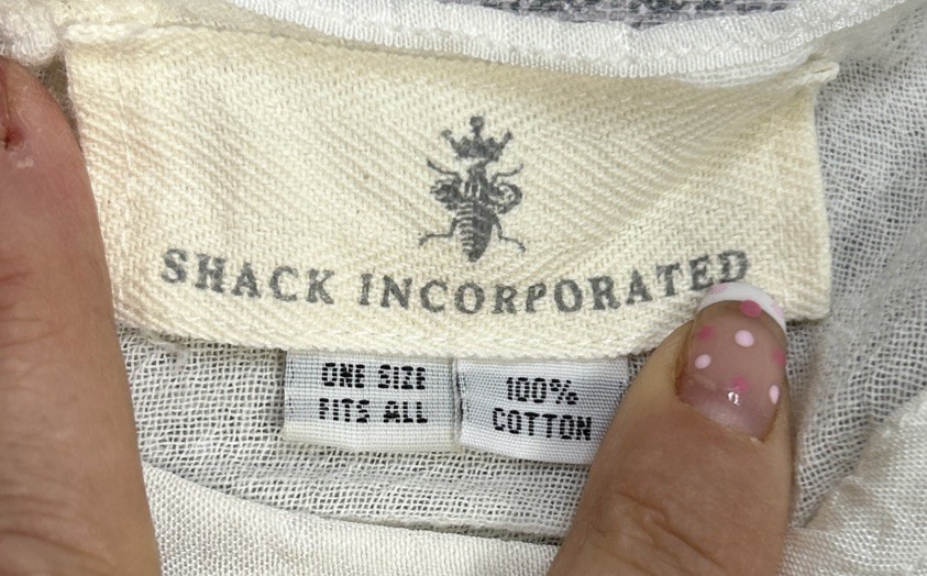 Shack Inc. Loose Cotton Maxi Dress Gauze White Panels Boho Lagenlook Coastal OS