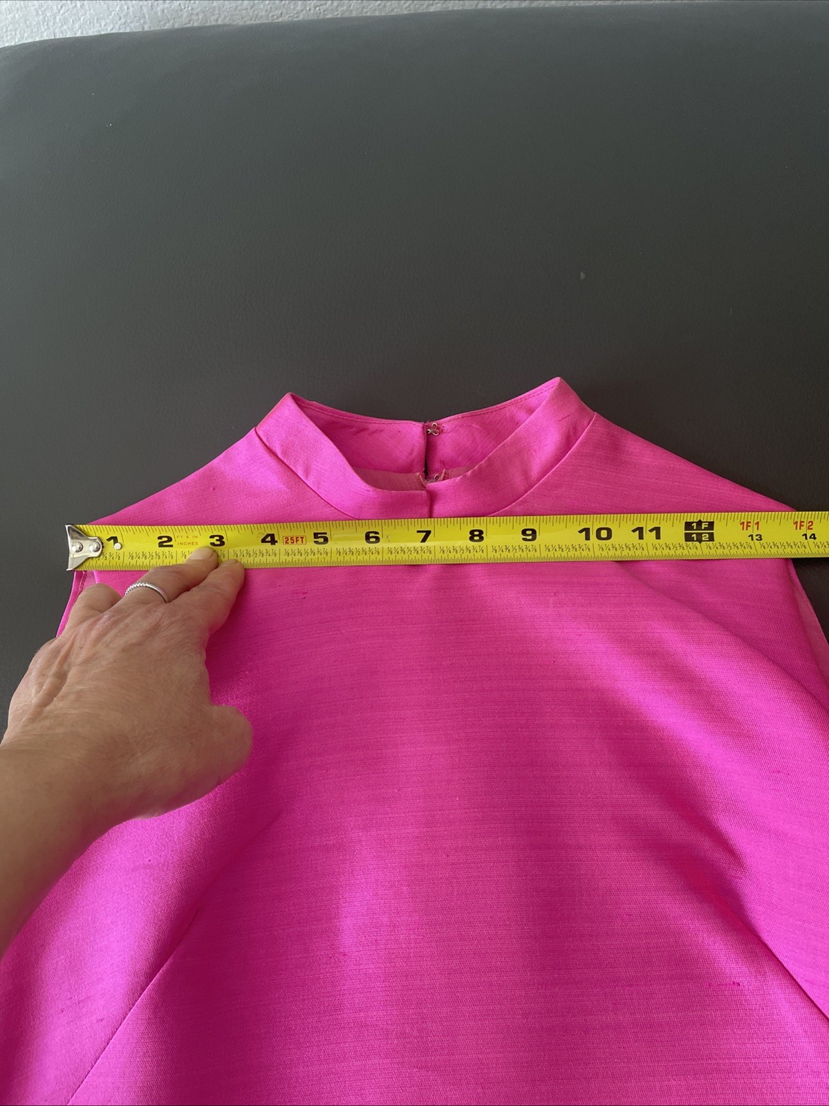 VTG 60s Pink Yellow Stripes Mod GoGo Sz S Party Coat & Dress Dupioni Silk EUC