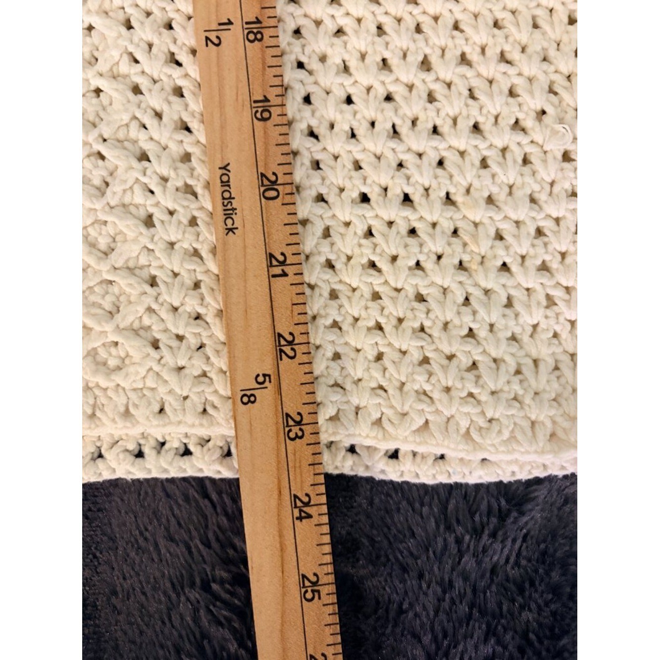 Liz Claiborne Medium Cream Crochet Knit Sweater Mock Neck Boho Coastal Grandma