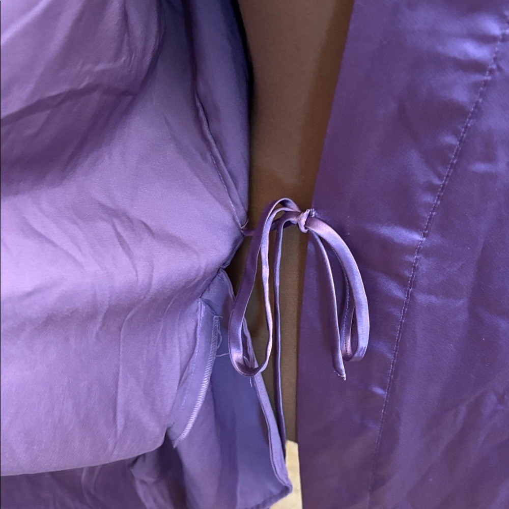 Victoria’s Secret Vintage Purple Silky Short Robe Belted Pink Label 2001 Size OS