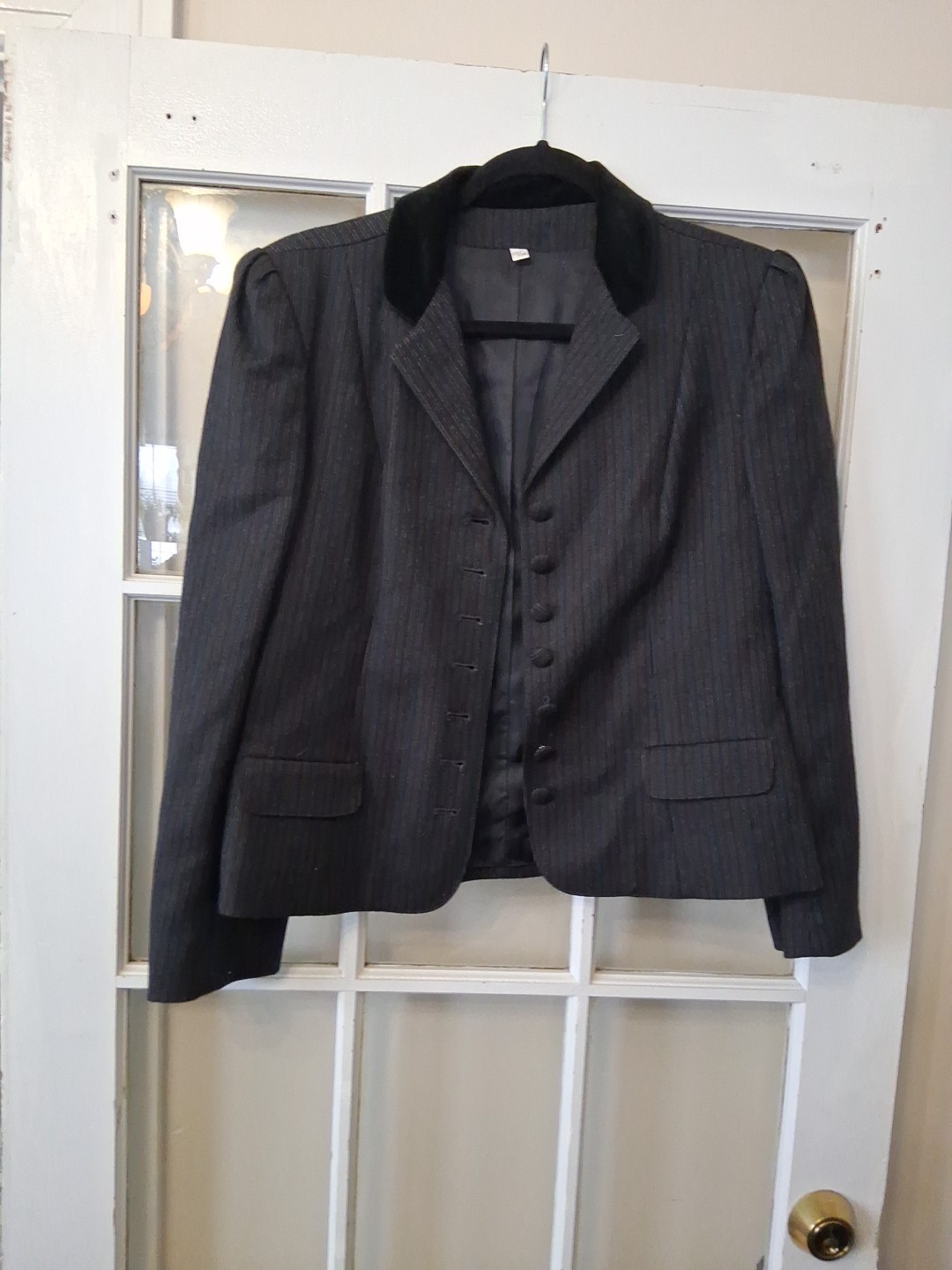Peabody House Womens 13/14 Vintage 6 Button Blazer Navy Brown Wool Hungary K1