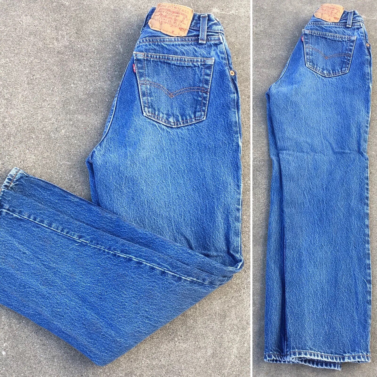 Levis 501 Jeans Vintage High Waist Sz 11 26.5 In Waist Made In USA Tapered Leg