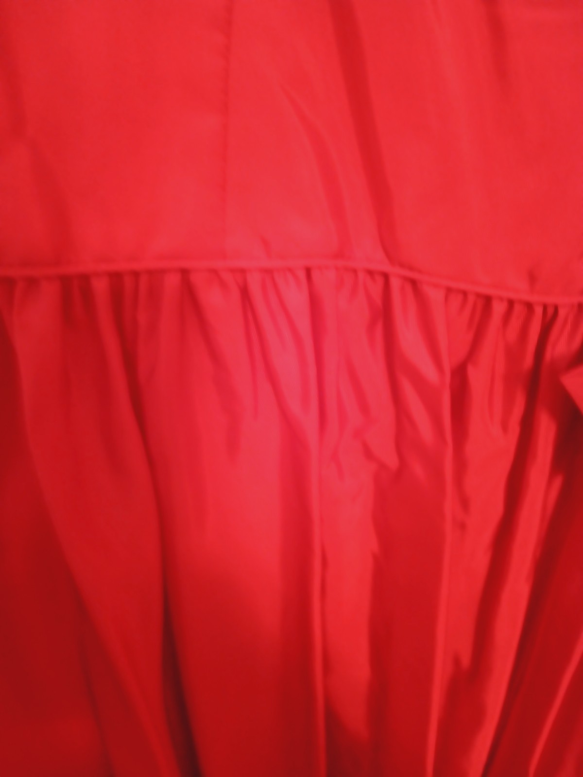 VTG 1980 DANCE ALLURE gown red satin puff drop wst V bck SWEETHEART PROM M READ