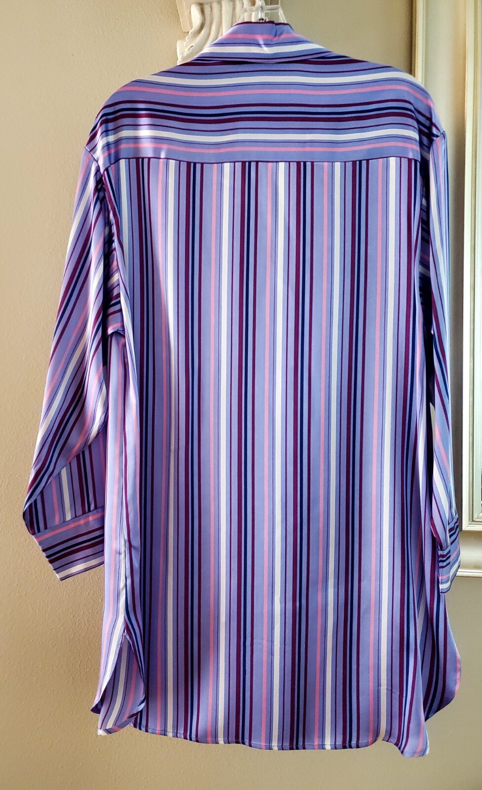 TREESHA Silk LARGE Sleep Wear Lounge Nightshirt Long Sleeve