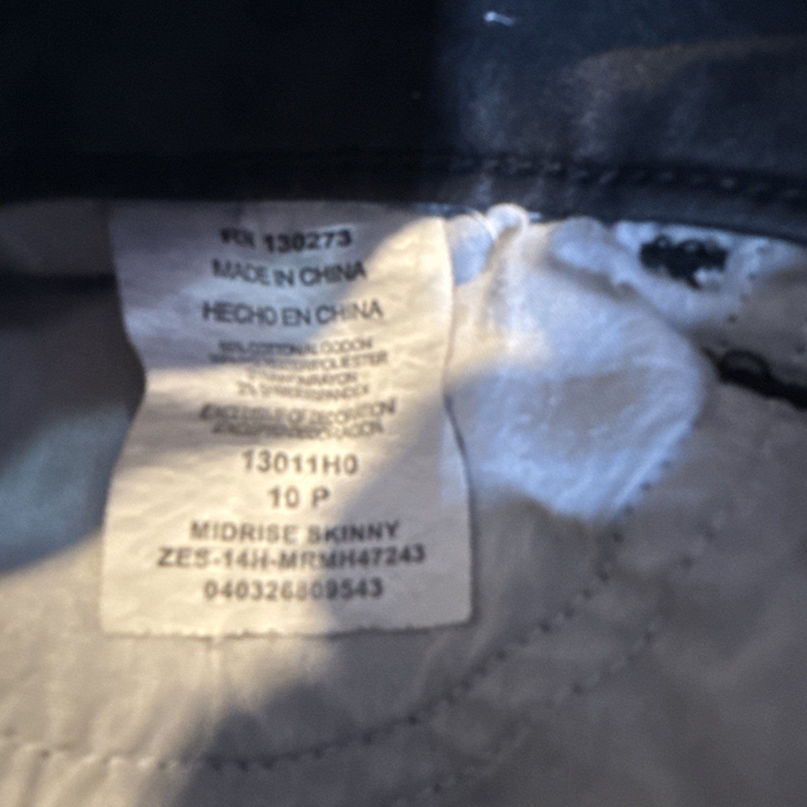 Riders by Lee Women’s Black Skinny Mid Rise Jeans SZ 10P
