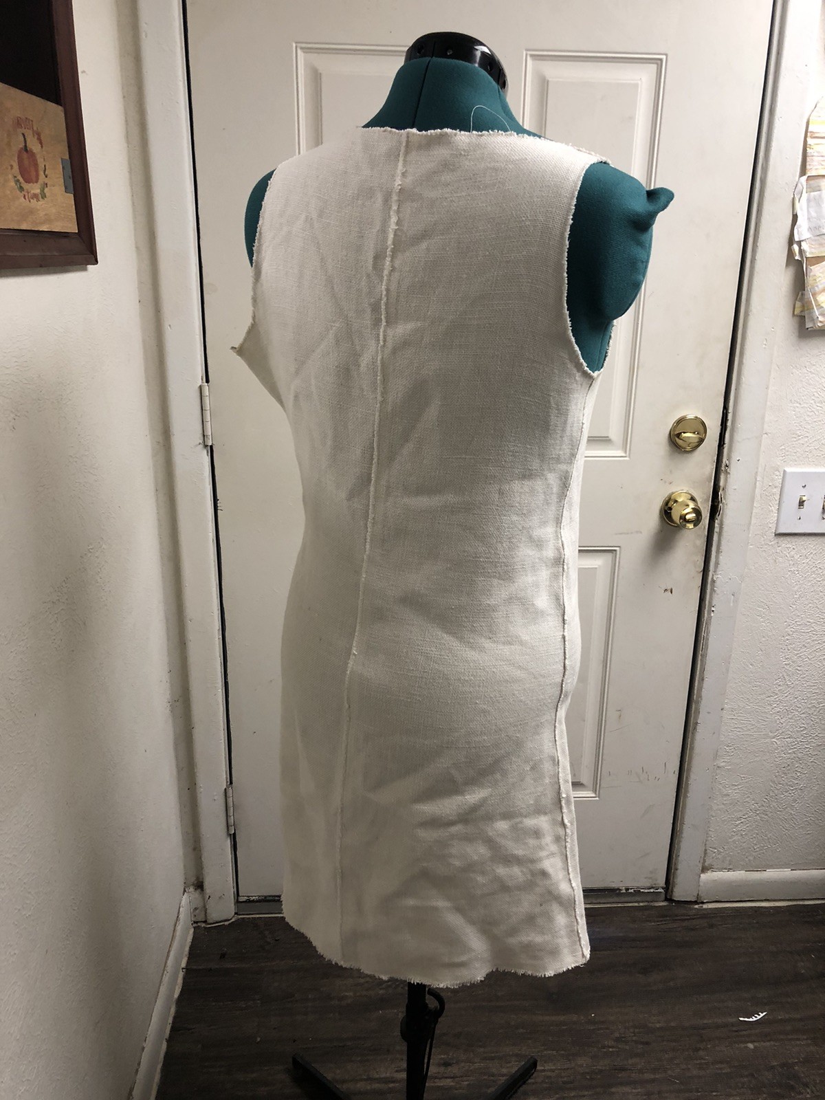 VNT Balmain Linen Dress Off White Sleeveless Size FR 42 US 10 Made In Italy