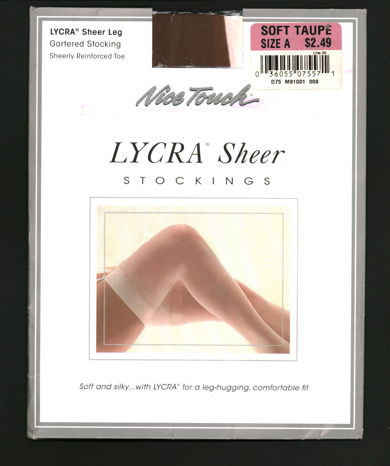 Nice Touch Lycra Sheer Gartered Stockings Soft Taupe Size A 20 Den Sears 1990s