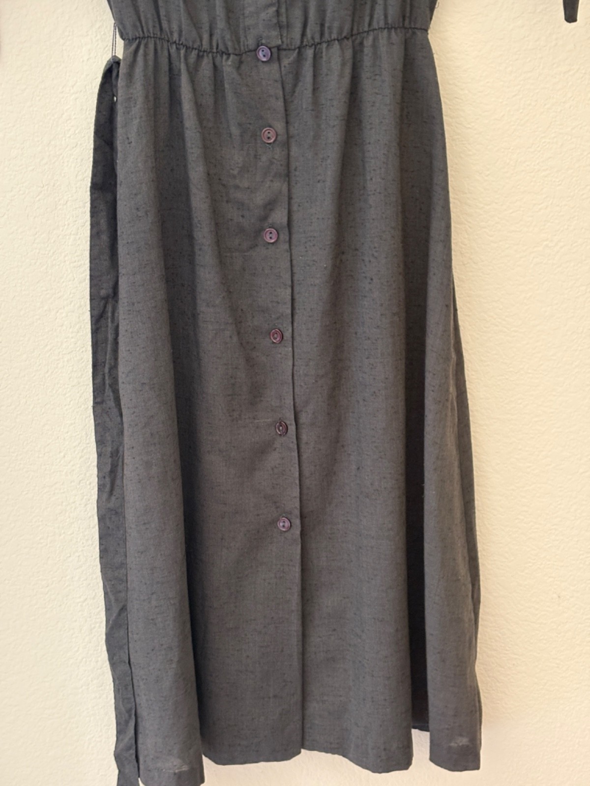 Vintage 70s Black A Line Dress Sheer Button Down Sz 2/4 S Gothic Western Prarie