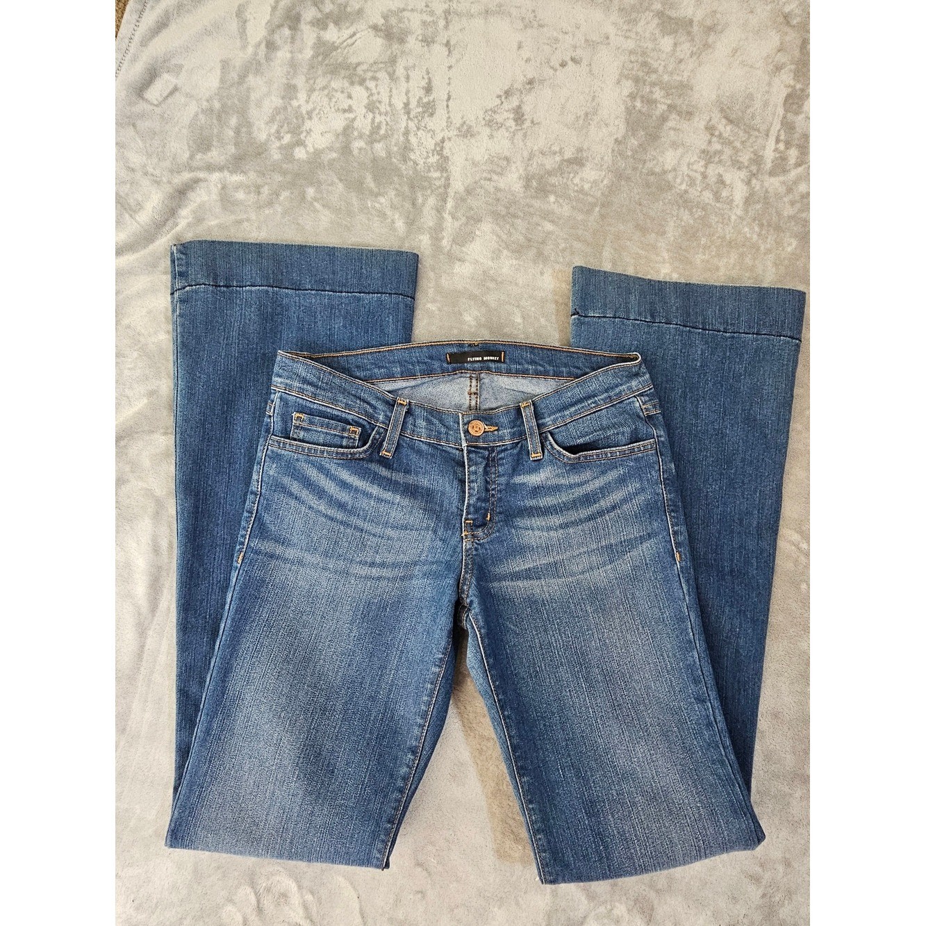 VTG Flying Monkey Flare Trouser Jeans Medium WashMade in USA Size 7/ 27