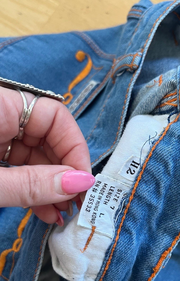 1970s Poor Little Rich Girl Jeans | 24” Waist x 33” | Vintage Flared Bells RARE!